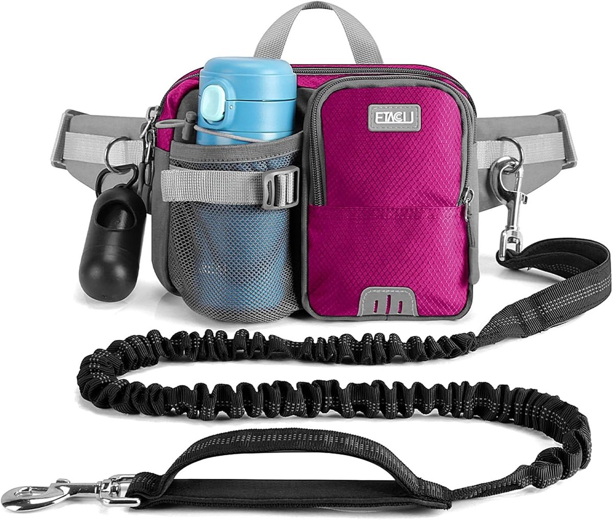 ETACCU Dog Running Lead - Hands Free Dog Leash with Waist Walking Lead, Durable 2 Handles for Walking, Reflective - ShopVlot