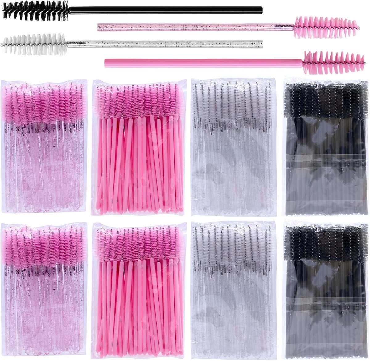 Wimperborstels 400 stuks - wegwerp - spiraalontwerp - ideaal voor schoonheidssalon en thuisgebruik - ShopVlot