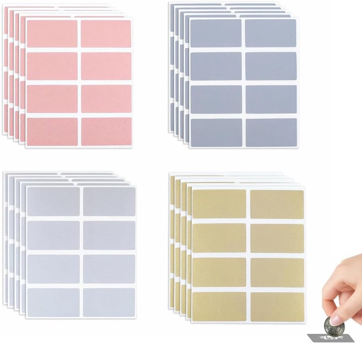 Kantoorstickers, 120 gepersonaliseerde krasstickers, krasetiketten, perfect voor feestspelletjes, geschenken en - ShopVlot