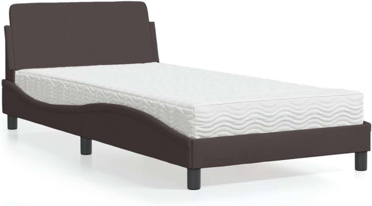 Bed met schuimmatras donkerbruin Dover 100x200 cm