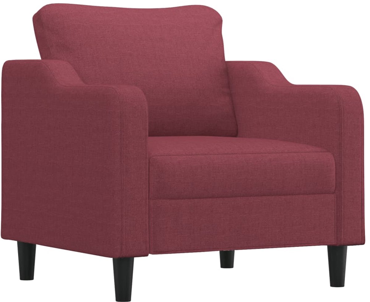 vidaXL Fauteuil - 60 - cm - stof - wijnrood