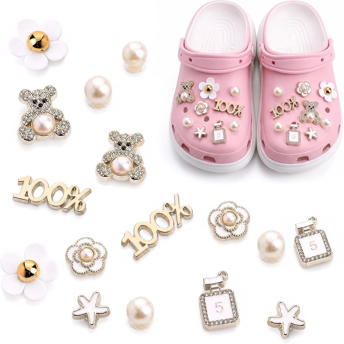 Bedels wit gepersonaliseerde knutselaccessoires klompaccessoires