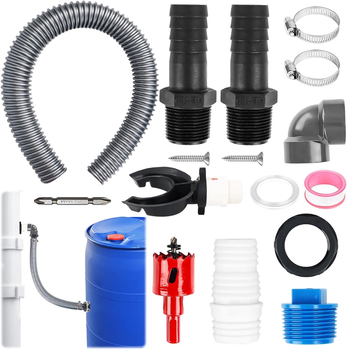 Rainwater collector, Rainwater collector for 70-110 mm downpipe, Rain barrel connection downpipe, Rain collector - ShopVlot
