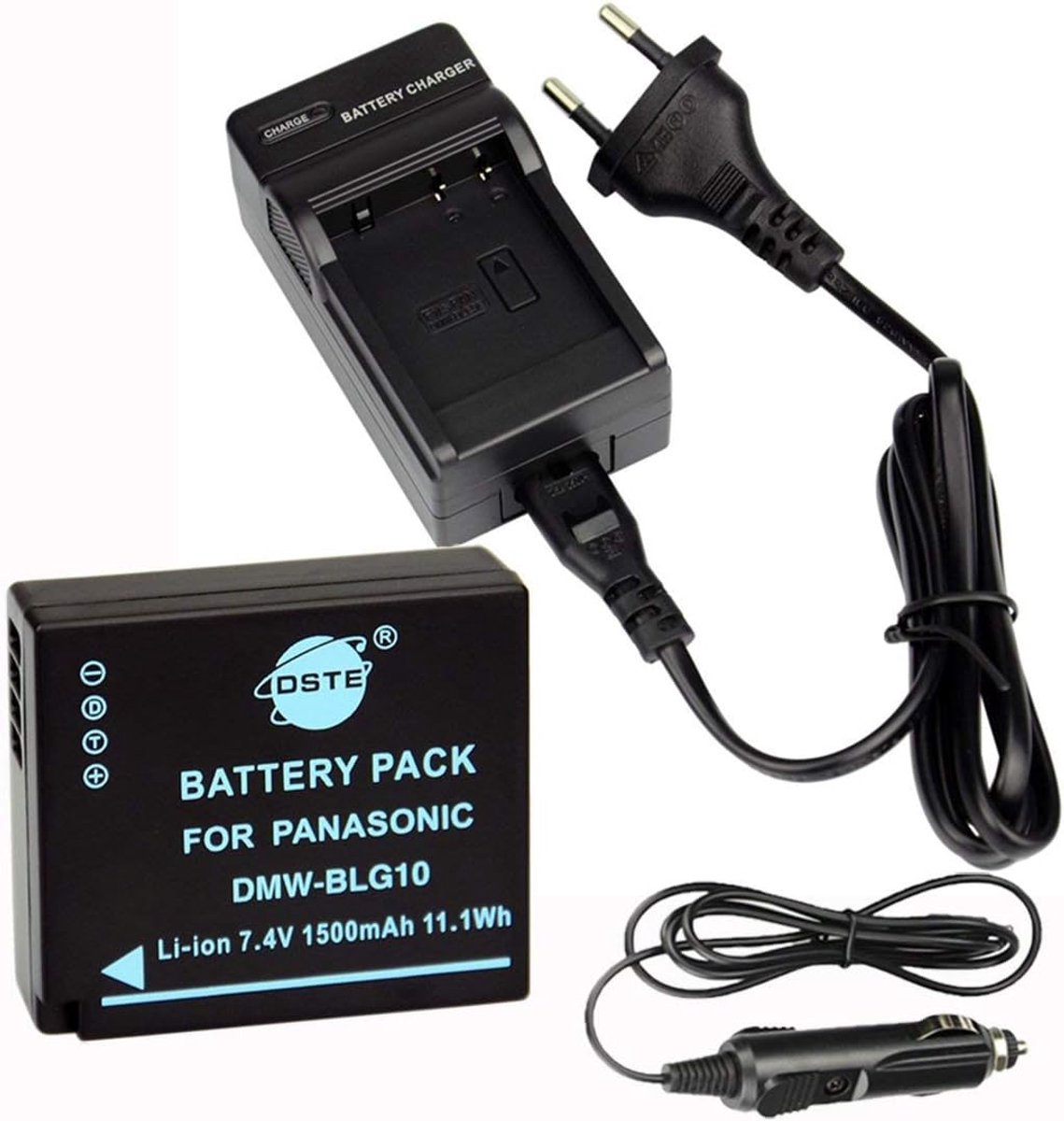 DSTE® Replacement Battery and DC120E Travel Charger Compatible with Panasonic DMW-BLG10 LUMIX DMC-GF3 DMC-GF5 DMC-GF6 - ShopVlot