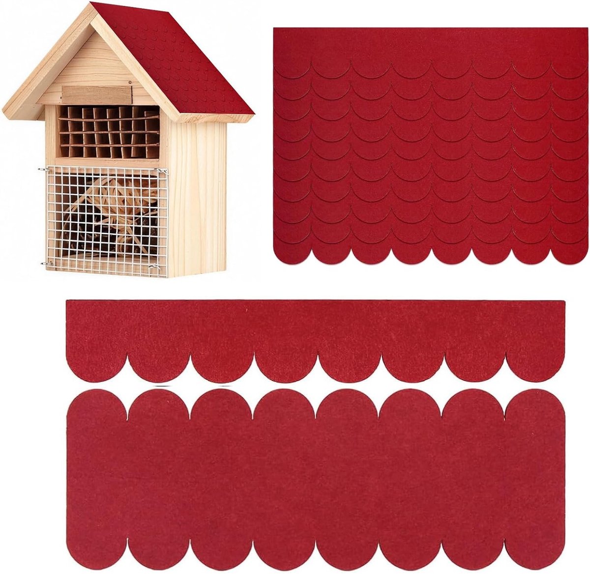 Set van 32 Waterdichte Bitumen Dakbedekking voor Vogelhuisjes, Snijbaar, Mini Stickers, Dakpannen, Geschikt voor Modelbouw en Lapin Huizen
