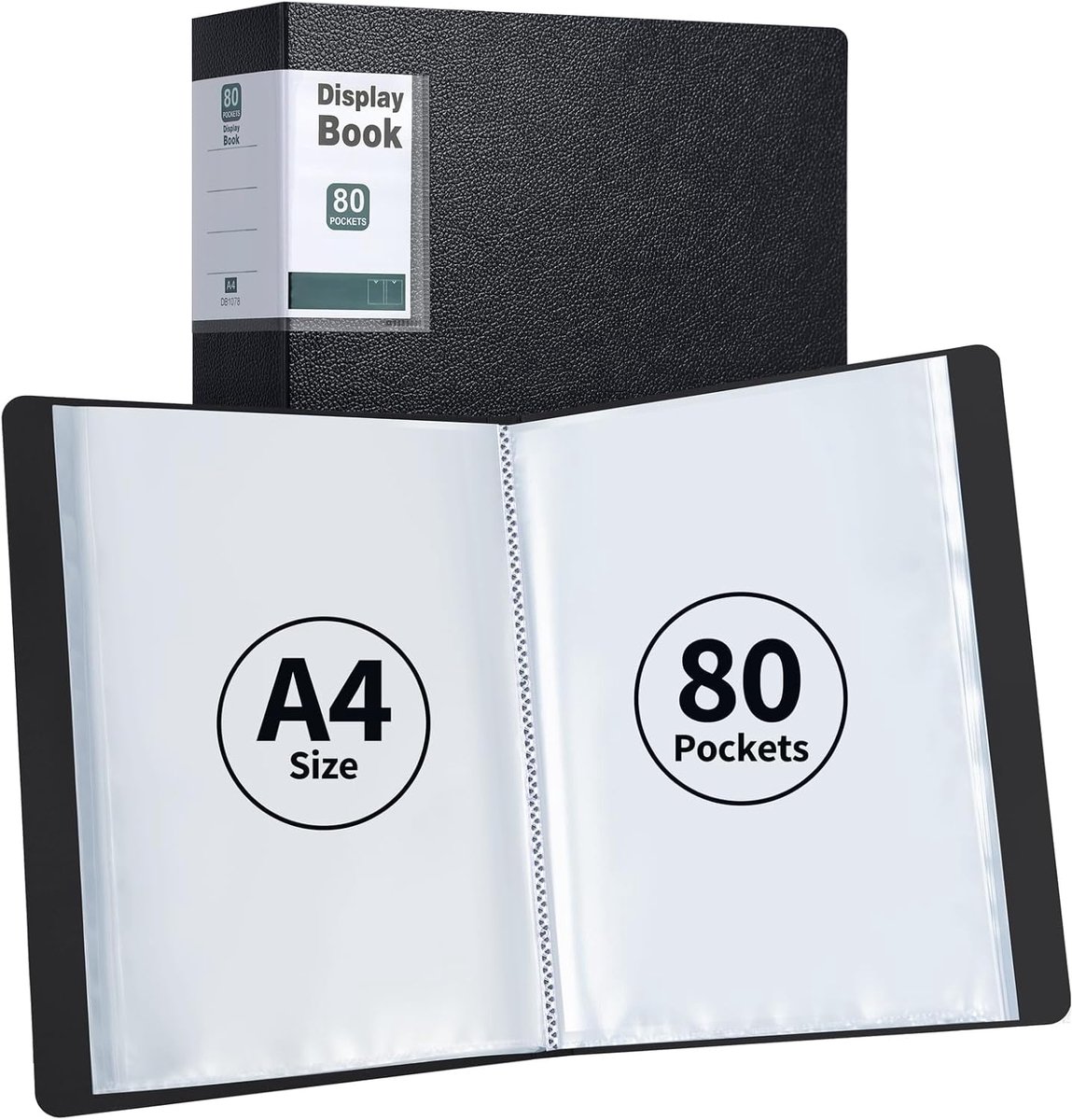 Display Mappen - Presentatie Boek - Documenten Organiseren - 80 Transparante Zakken - A4 Formaat - Zwart