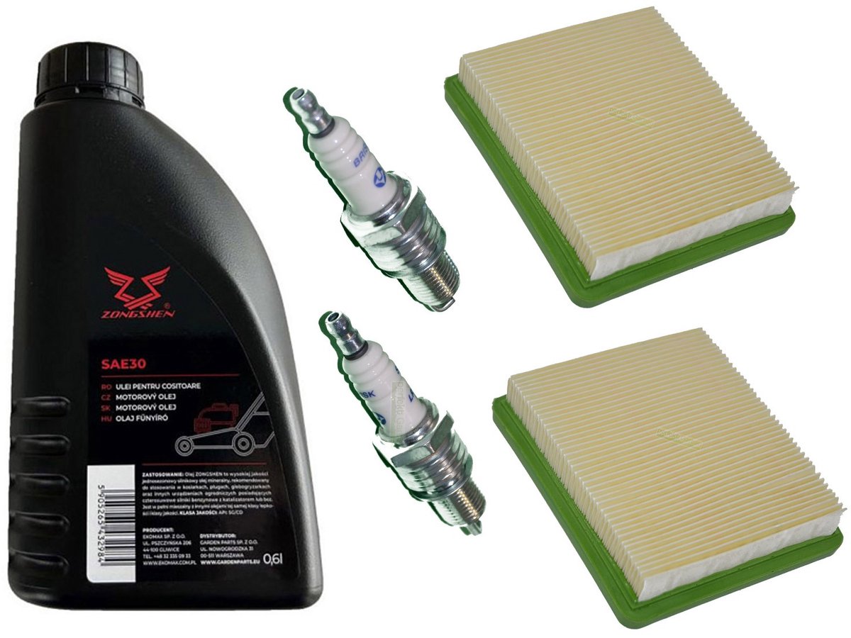 2 x bougie + 2 x filter + SAE30-olie voor Hyundai HYM 46 51 400 P SP SPE grasmaaier