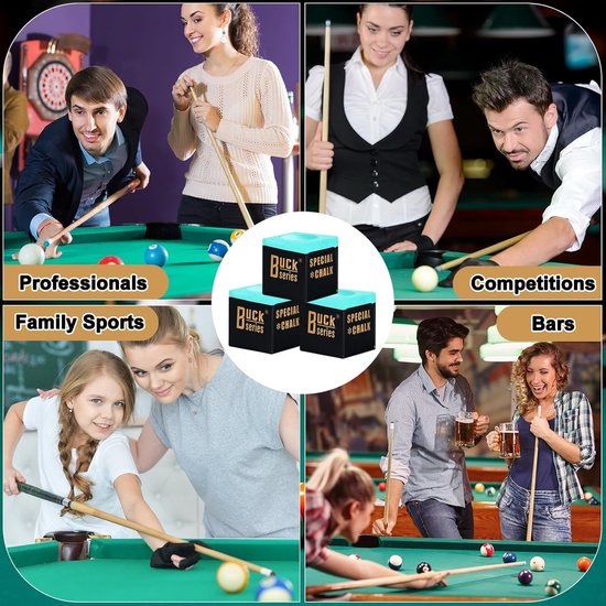 Dailygoody - Billiard Chalk - Professionele biljartkrijt - 12 Stuks - Groen - Snooker Chalk - Perfect voor biljart en snooker - Geschikt voor enthousi... van Merkloos — afbeelding 3