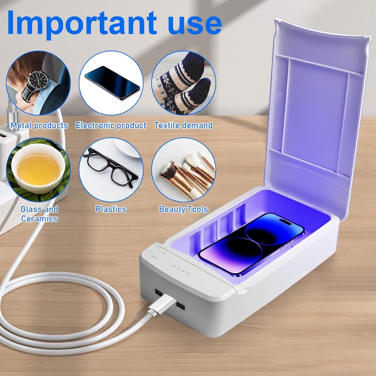 SnelShoppen - Portable UV Lamp Sterilizer Box - Professionele UV LED Nagel Sterilisator - Dubbele Laag - 99.9% Desinfectie - Perfect voor Schoonheidss — cadeau in Cadeau-ideeën - foto 6