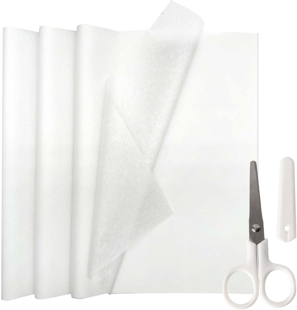 SnelShoppen - 100 Vellen Zuurvrij Wit Vloeipapier 50x70 cm - Groot Formaat voor Geschenken, Kleding, Knutselprojecten en Bescherming Breekbare Artikel