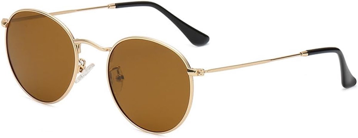 Ronde gepolariseerde zonnebril dames heren vintage super licht metalen montuur glazen retro mode bril voor rijden vissen