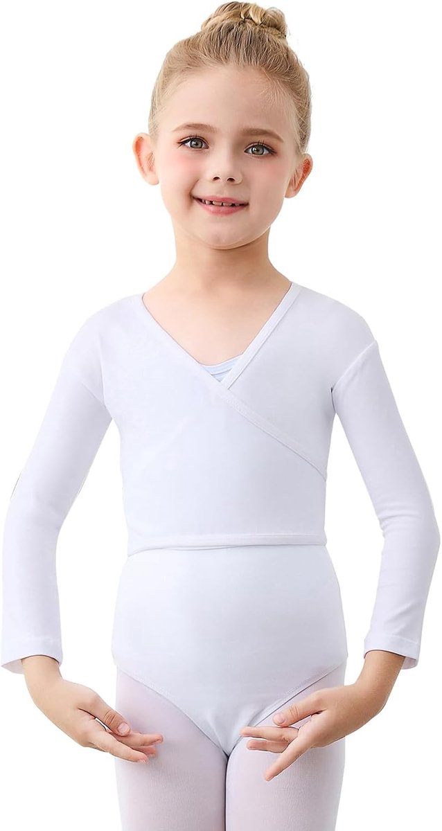 Ballet wikkeljack voor kinderen, lange mouwen, gymnastiek, dans, balletjas, meisjes, katoen, ballet, bolero voor meisjes, kinderen, dames