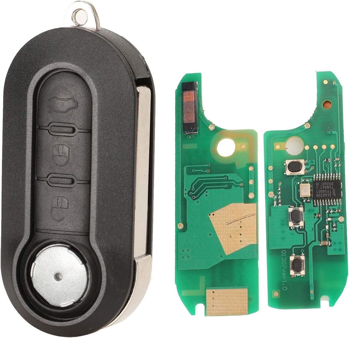 Sleutel met te programmeren PLIP-elektronica voor Citroen Jumper Nemo Relay Peugeot Bipper Fiat 500 Bravo Doblo Ducato Fiorino Punto Panda Qubo Epsilon TELECOMMANDE-behuizing Vierge @ProPlip