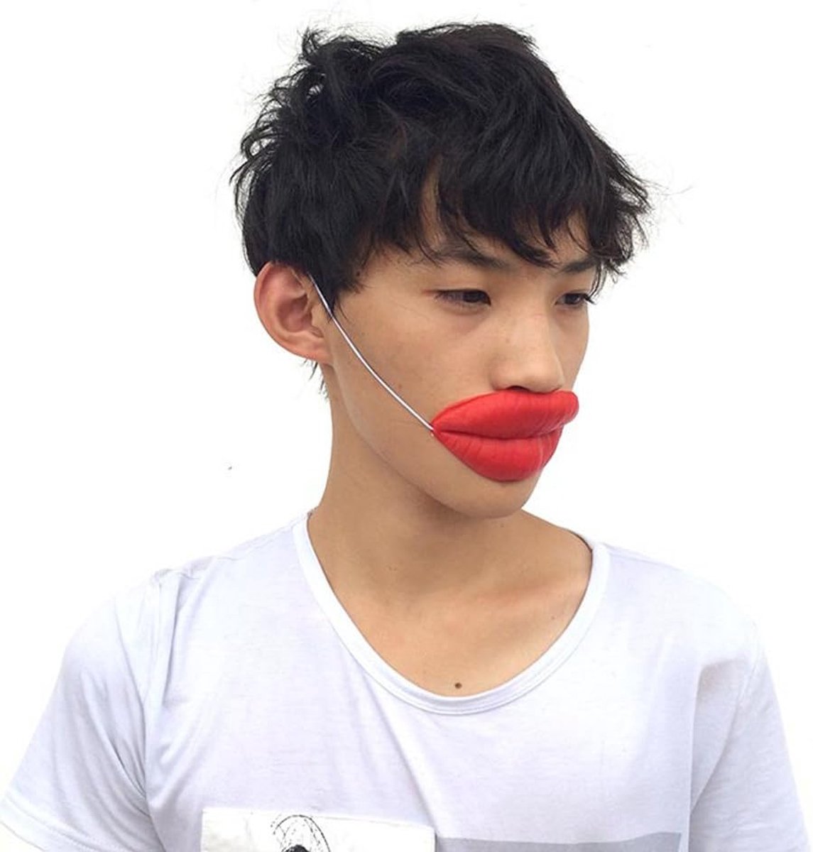 Grappen Worst Rode Lippen Dikke Halloween Grappige Horror Latex Masker