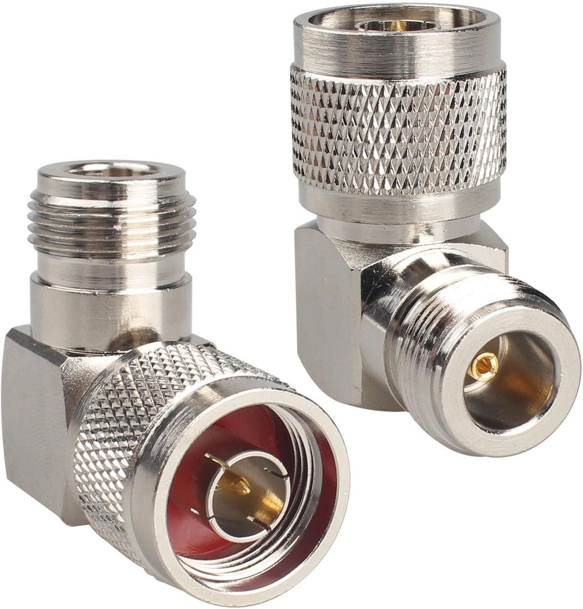2PCS N Male to N Female Right Angle 90 Degree Connector RF Coaxial Cable Adapter Compatible with Walkie Alkie Wi-Fi - ShopVlot