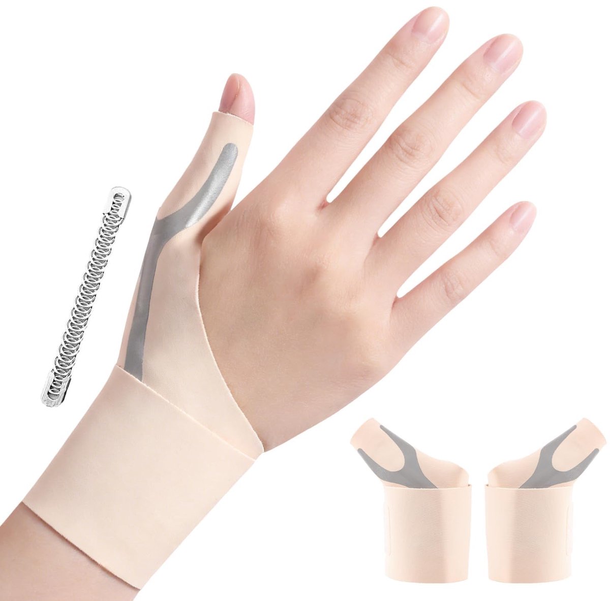 Thumb Saddle Joint Bandages,2 Pcs Elastic Thumb Palm Splint Compression Sleeve for Women & Men, for Light Arthritis - ShopVlot