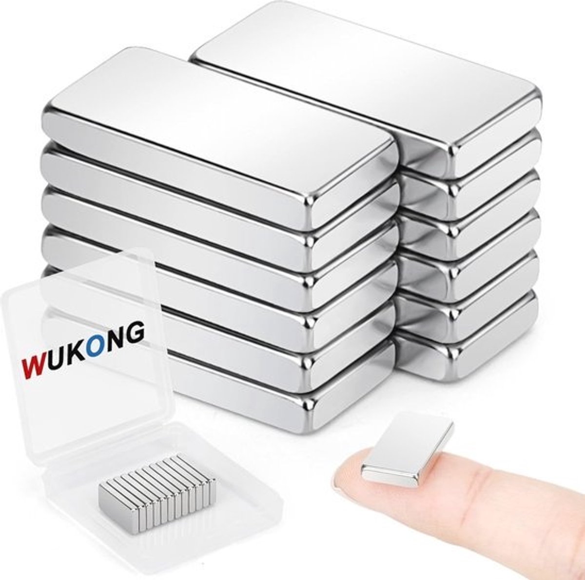Neodymiummagneten - 20 x 10 x 3 mm - Extra sterke rechthoekige magneten - 12 stuks - Voor whiteboards, koelkast en doe-het-zelfprojecten