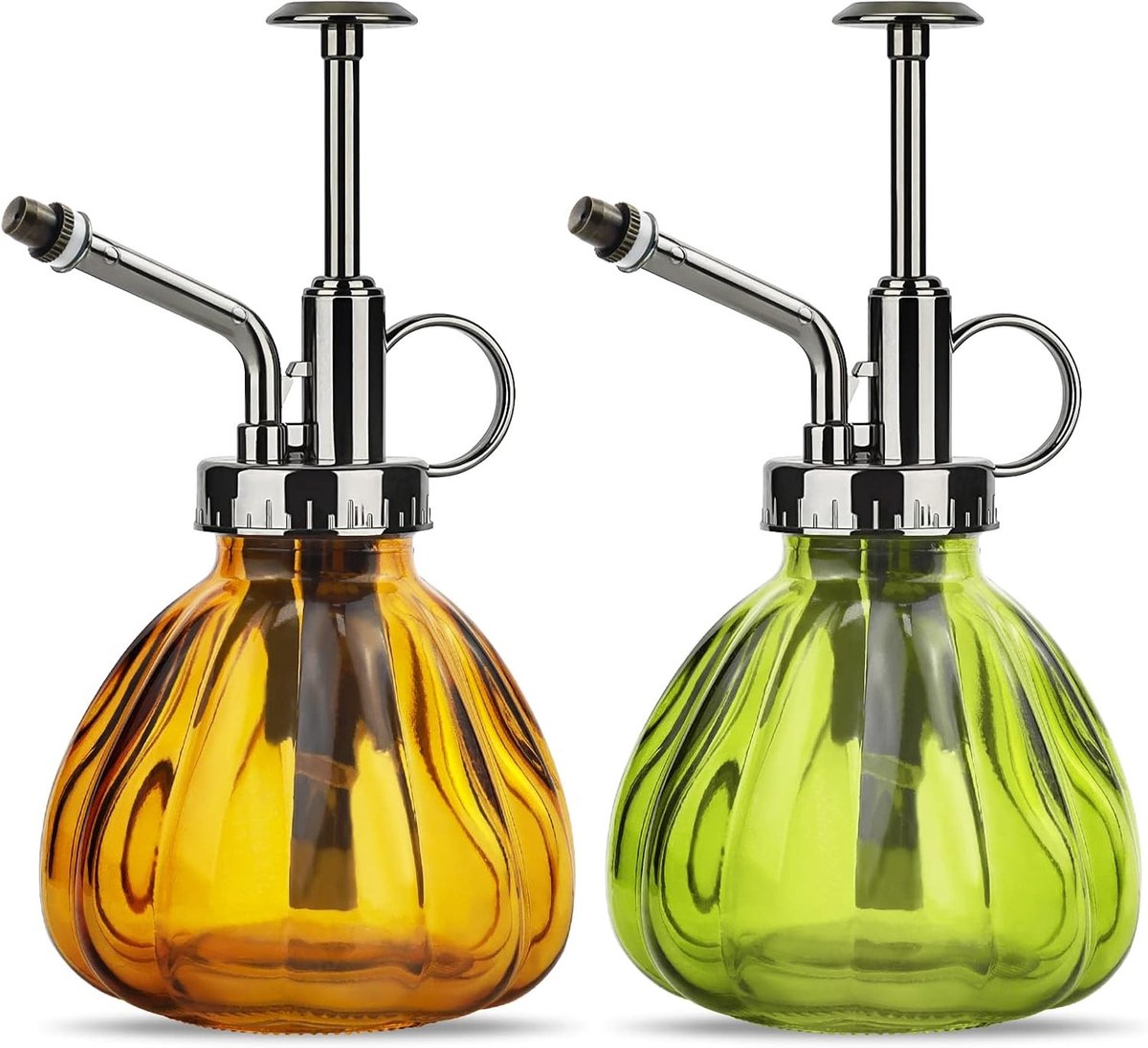 Vintage Spuitfles van Dikker Glas voor Planten - Set van 2 Decoratieve Vernevelaars met Retro Ontwerp