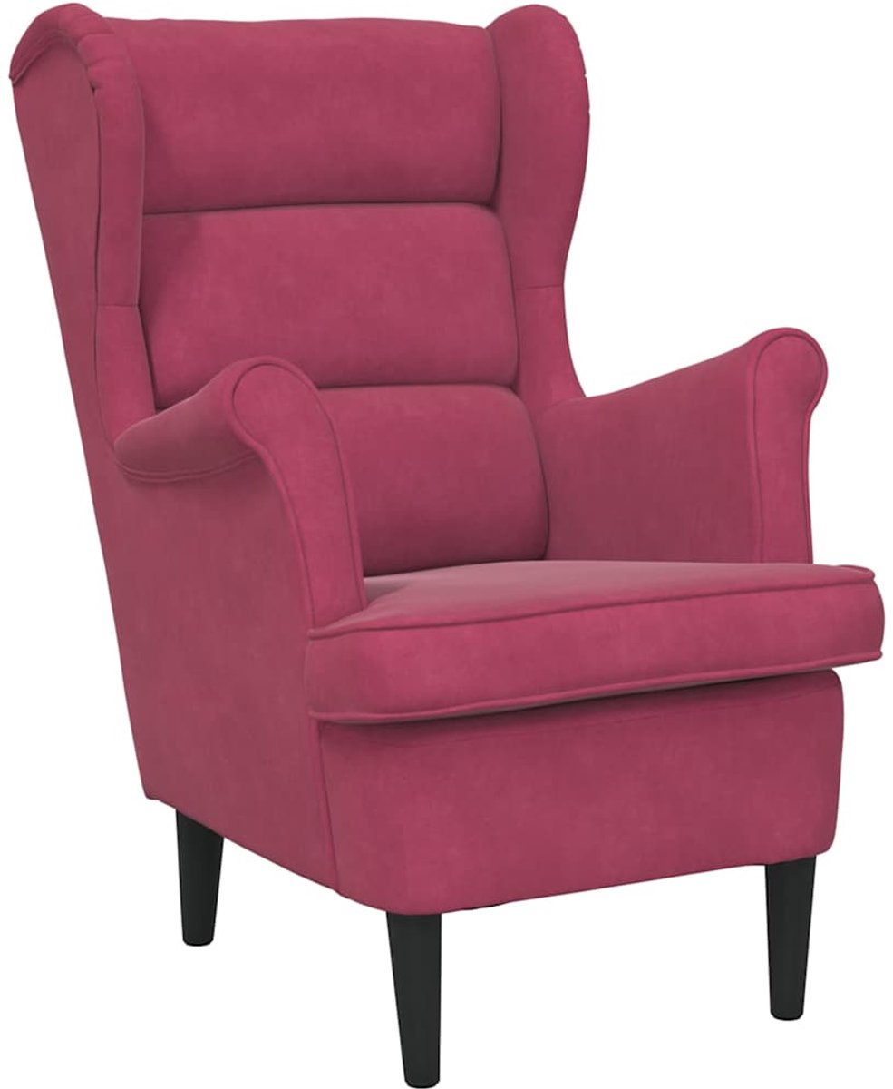 vidaXL Fauteuil - fluweel - wijnrood