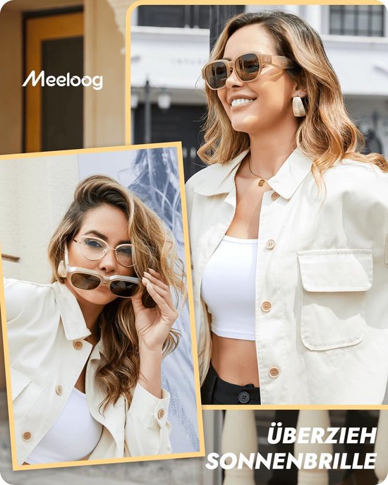 Meeloog Polarized Small Ladies Sunglasses Rectangular Over Glasses UV400 DEMST0064 - ShopVlot — afbeelding 2