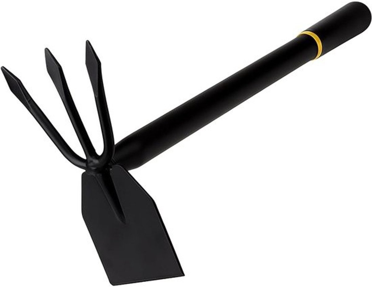 Schoffelcultivator - Handfrees tuingereedschap - Grond losmaken - Verdikt mangaanstaal - 40 cm - Zwart