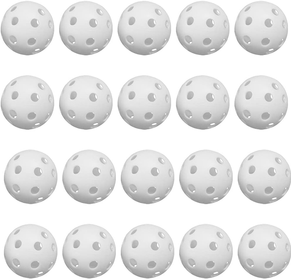 20 Pack Oefening Golfballen, Plastic Airflow Hollow Ballen voor Driving Range Swing Training, Lichtgewicht Indoor en Outdoor Gebruik