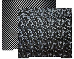 3D-printerplatform-bouwplaat, dubbelzijdig diamant-PEO + flexibel blad met koolstofweefsel PET-toevoerstaal 241 x 253,8 mm voor Prusa i3 MK3 MK2.5S MK3S MK3S+ MK4 Prusa 3D-printer