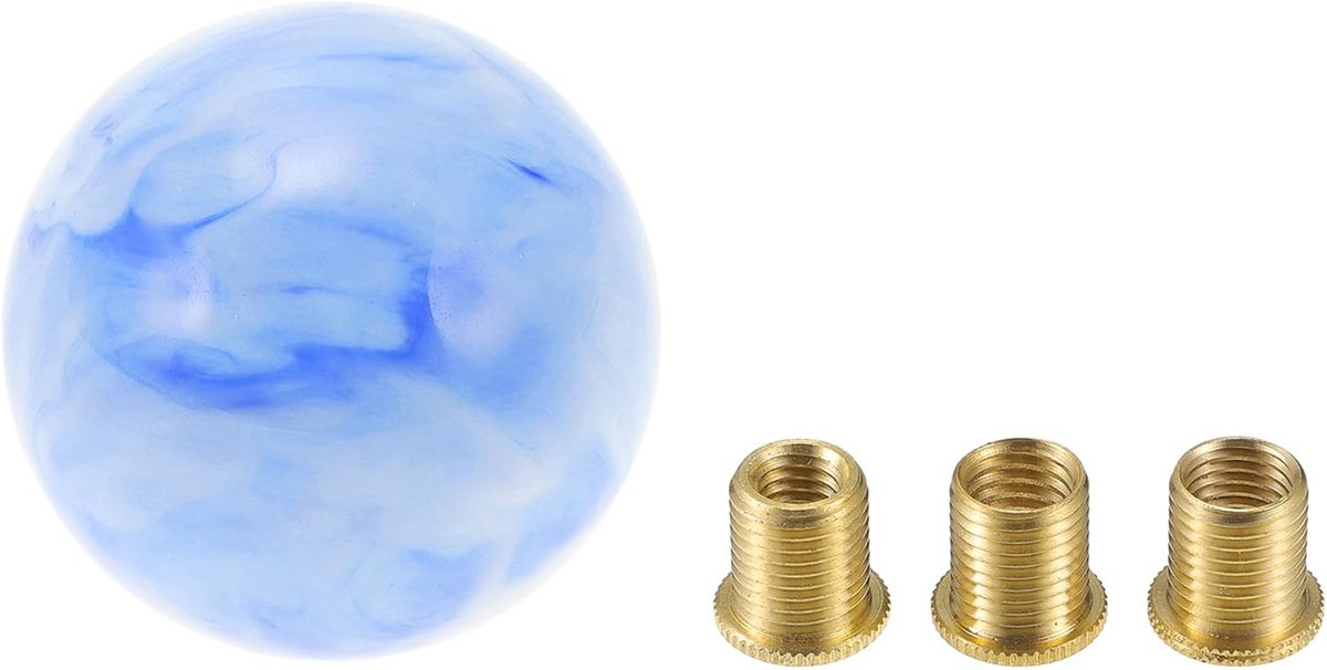 Universele Versnellingspook Ronde Bal Staaf Schakelpook Met 3 Adapters Voor Automatische En Handmatige Voertuigen Acryl Blauw Wit (Set Van 4)