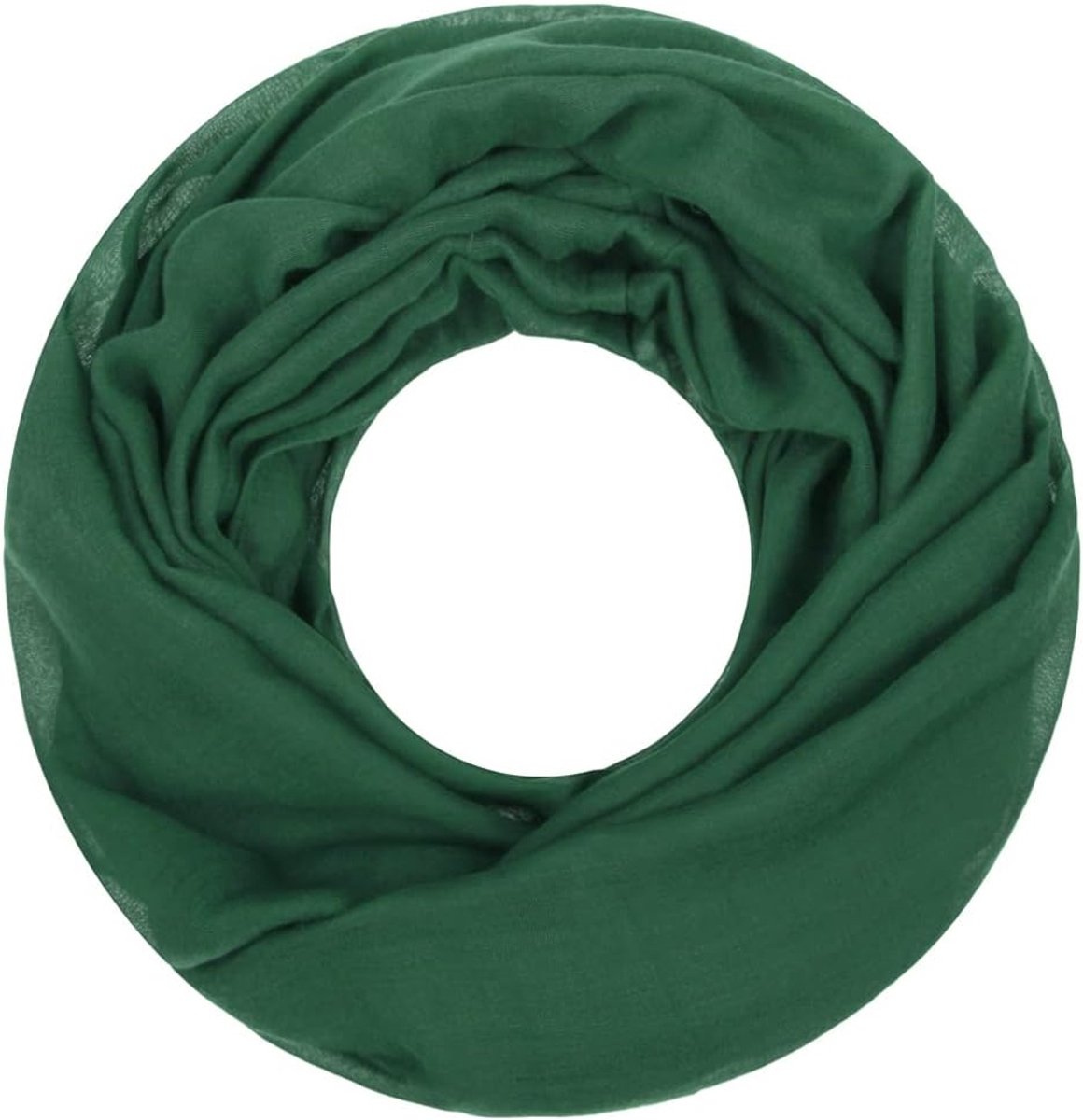 Loop Cary Basic sjaal dames sjaal colsjaal ronde sjaal halsdoeken effen loopsjaal eenkleurig, pijnboom