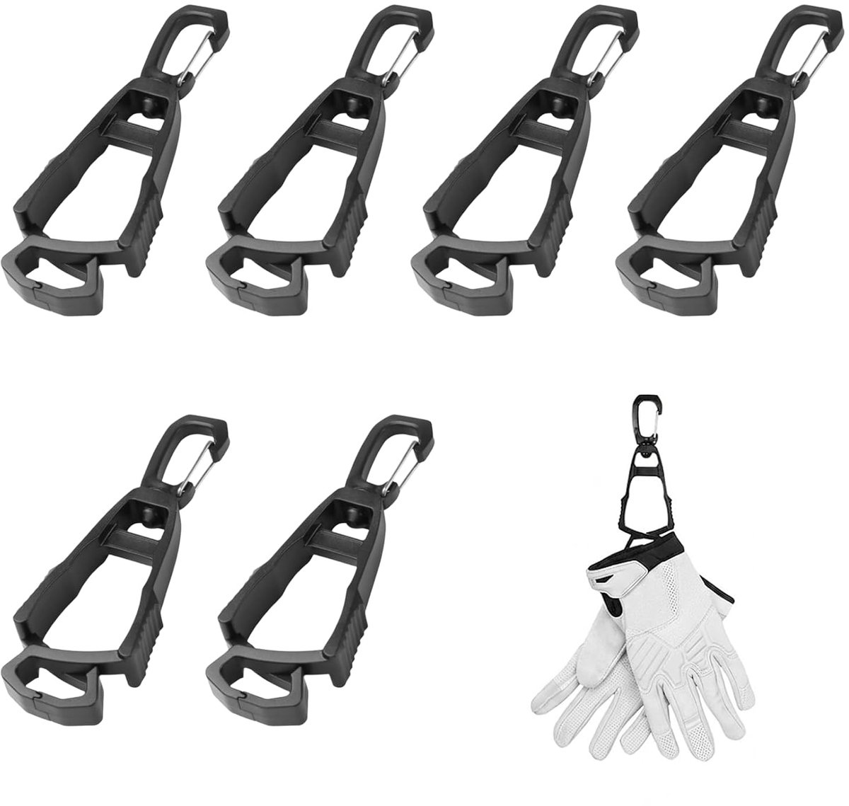 Handschoenhouder, 6 stuks opslag voor handschoenen, praktische oplossing voor huishouden en garage, zwarte wasknijpers - ShopVlot