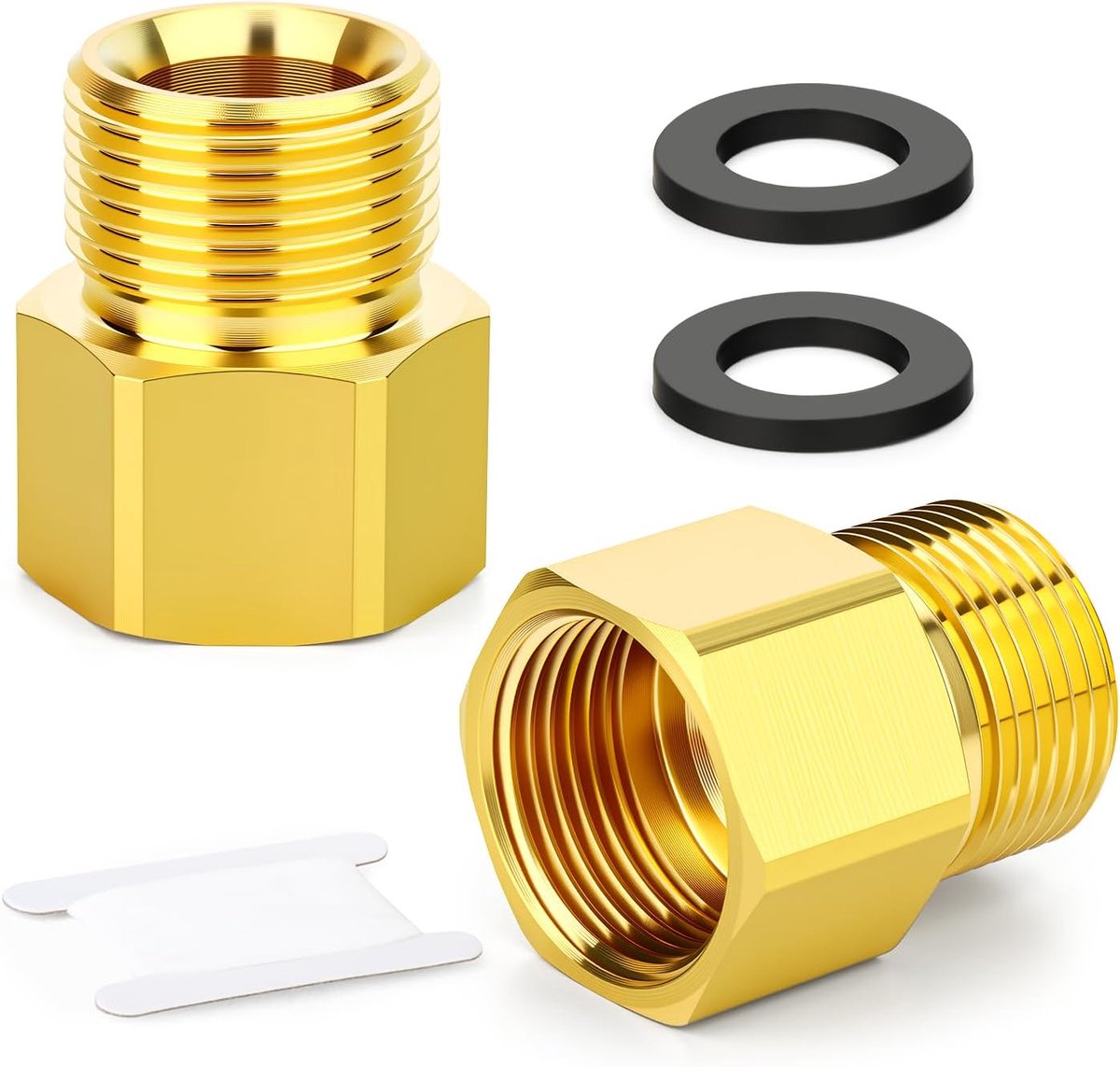 2pcs M22 Pressure Washer Adapter, M22 14mm Male Thread to M22 14mm Female Thread Fitting Brass Pressure Washer - ShopVlot