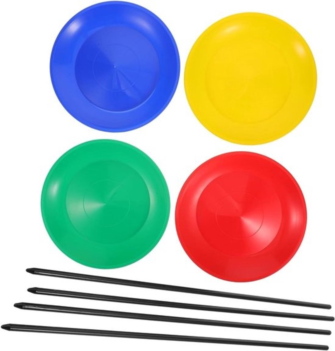 Jongleerplaten - met stokken - Circusschijven - Vaardigheidstraining - Verbeterde stabiliteit - 23 cm - Diverse kleuren