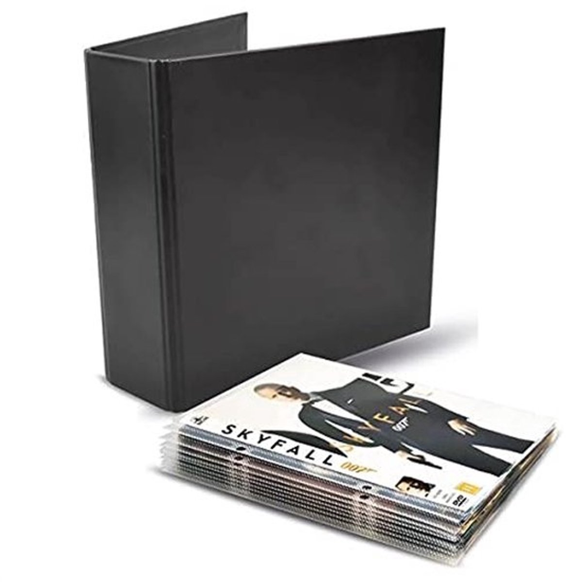 Image of 100 dvd-zakjes - 4 dvd-mappen - Transparant/zwarte dvd-opslag - Pakket