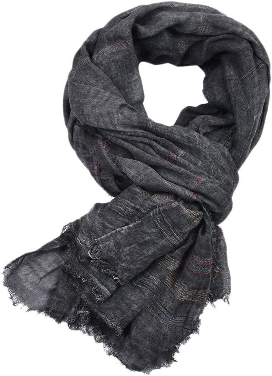 Unisex Striped Soft Warm Large Viscose Cotton Scarf 190 * 90cm - ShopVlot
