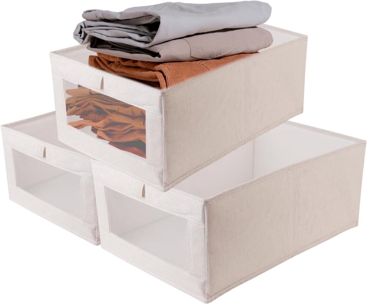 3-delige Opbergdozen voor Kleding - Organizer voor Kleding, Speelgoed en Boeken - 41 x 28 x 17 cm