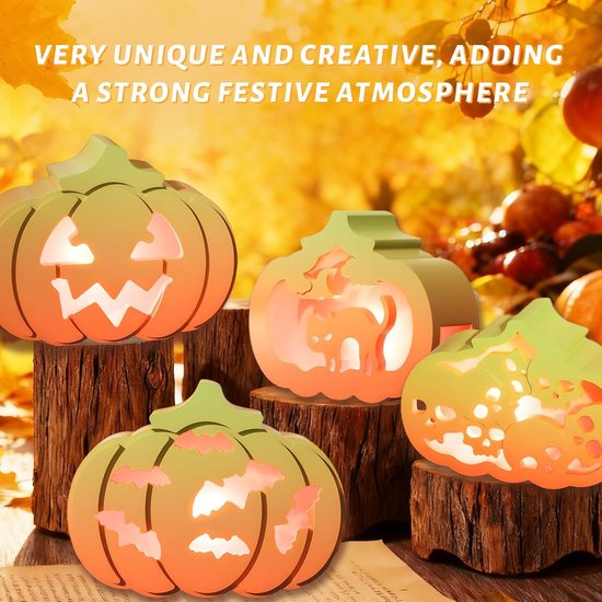 Gietvormen pompoen, 5 stuks siliconen vorm pompoen met Helloween doodskop patroon, siliconen vorm pompoen gietvormen siliconen, pompoen siliconen voor doe-het-zelf Halloween-decoratie — afbeelding 4