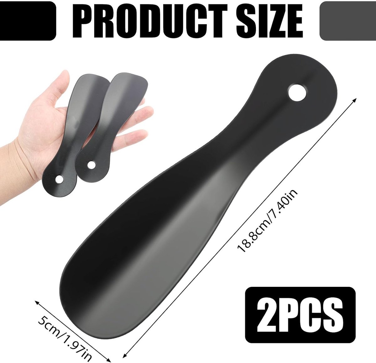 2 stuks schoenen van roestvrij staal, 19 cm, voor dagelijks gebruik en reizen, robuuste en compacte voetschoenen, praktische schoenvoet voor kinderen en volwassenen, metalen voetschoenen, gemakkelijk
