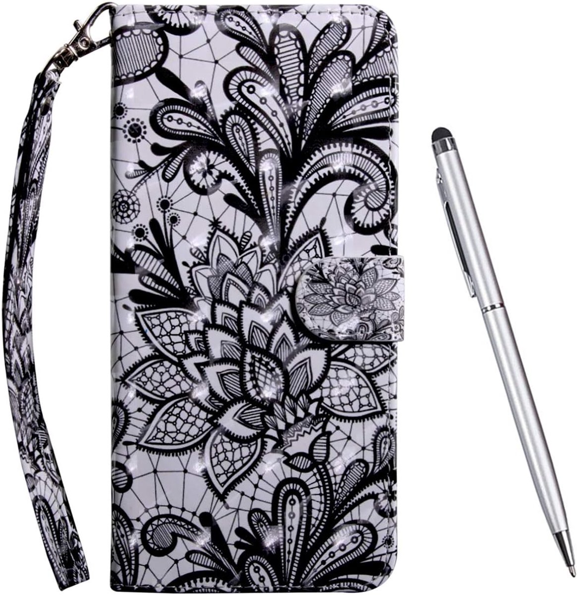 Voor Samsung Galaxy A51 hoes, telefoonhoes portefeuille PU lederen flip [3D] case magneetsluiting mobiele telefoon klaphoes tas leren hoes beschermhoes (Mandala)
