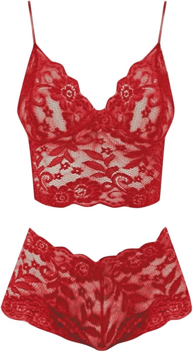 Dameslingerie, babydoll, kant, bodysuit, transparant, open, verleiding, brutale nacht met string A12