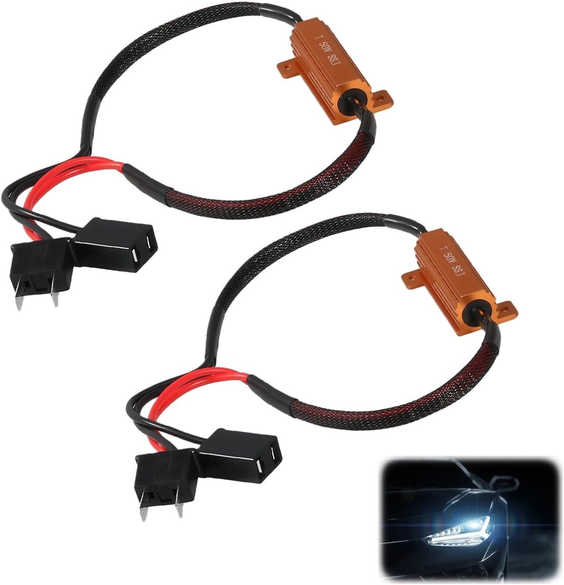 2 stuks H7 LED-weerstand 50 W 6 Ohm CANBUS foutvrij 12 V DC