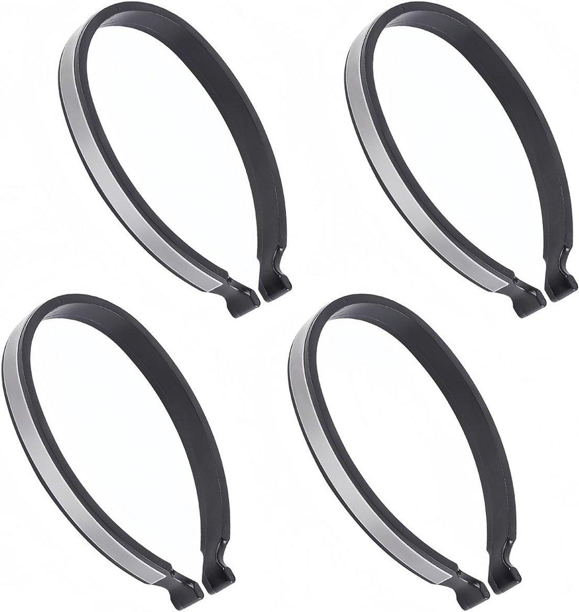 Reflecterende broekclips voor fietsers - 4 stuks, veilig voor mannen en vrouwen, grijs, perfect voor enkels en zichtbaarheid