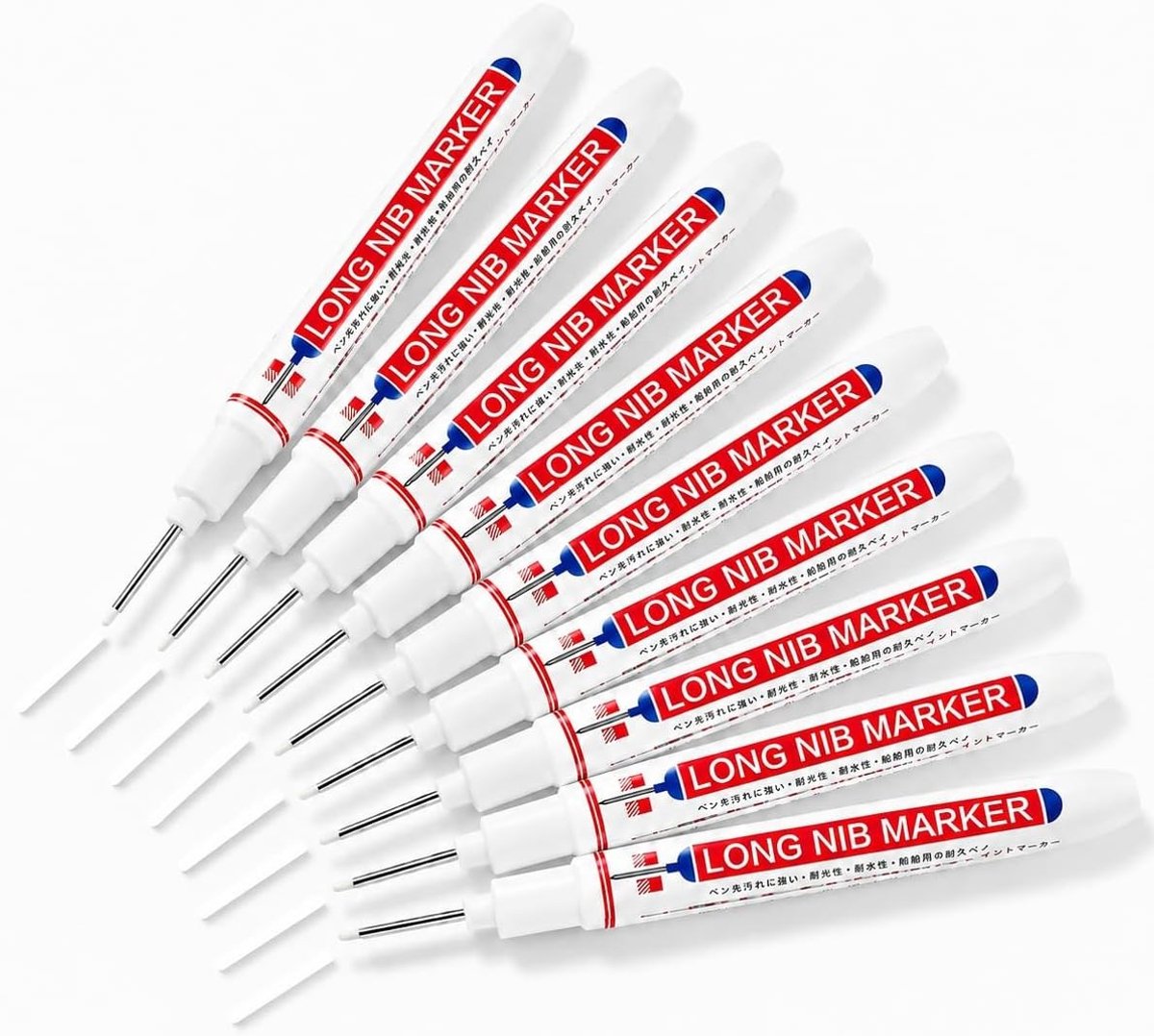 Markeerstiften - Wit - 20 mm - Boorstift met Extra Punt - Voor Hout, Metaal, Kunststof, Karton, Glas