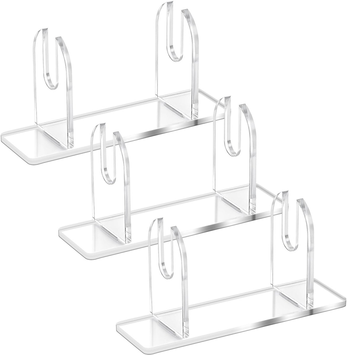 Elzusha - 3 Packs Acryl Opvouwbare Fan Display Stand - Doorzichtig