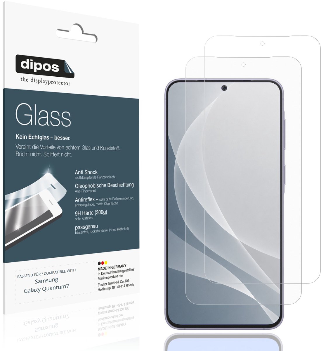 dipos – 2x Matte Pantserfolie geschikt voor Samsung Galaxy Quantum7 | 9H Screenprotector