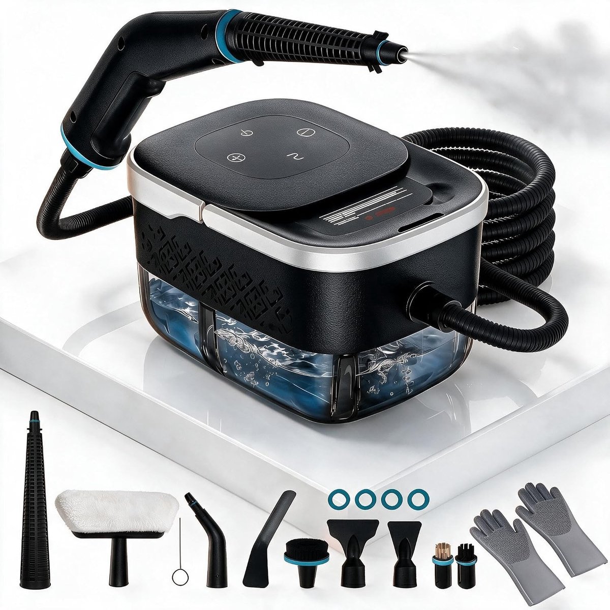Handstoomreiniger - Wit - 1,25L - 2500W met 6 Stoomstanden - Voor Huishoudelijk Gebruik