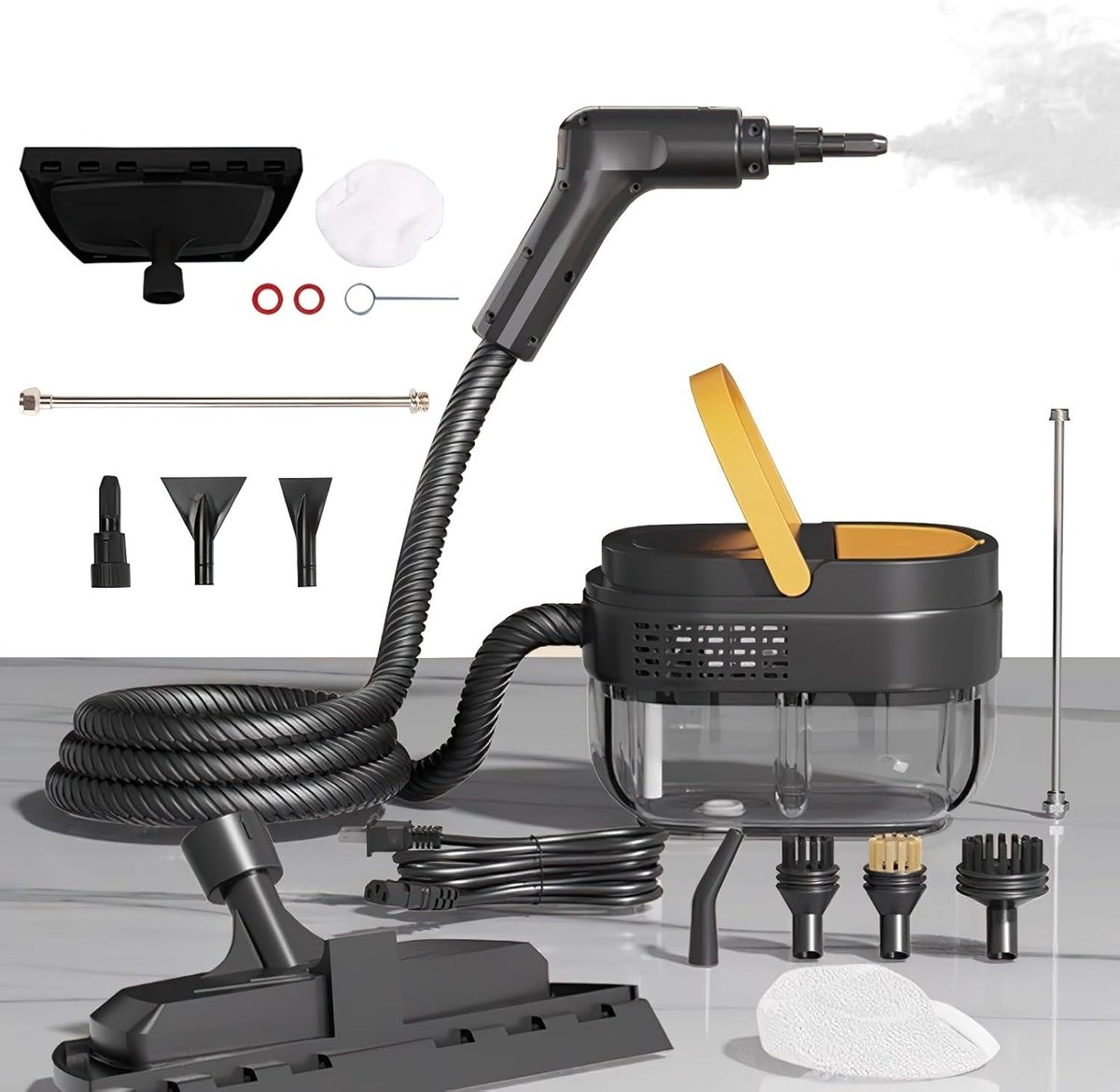 Stoomreiniger - Wit - 2500 W - Multifunctionele Handstoomreiniger met 3 Snelheden - Voor Huishoudelijk Gebruik