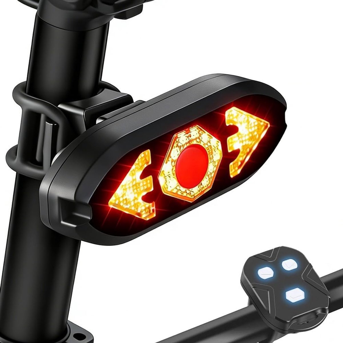 Knipperlicht - Zwart - 11 x 8 x 3 cm - Met Draadloze Afstandsbediening en Waterdicht - Voor E-scooters