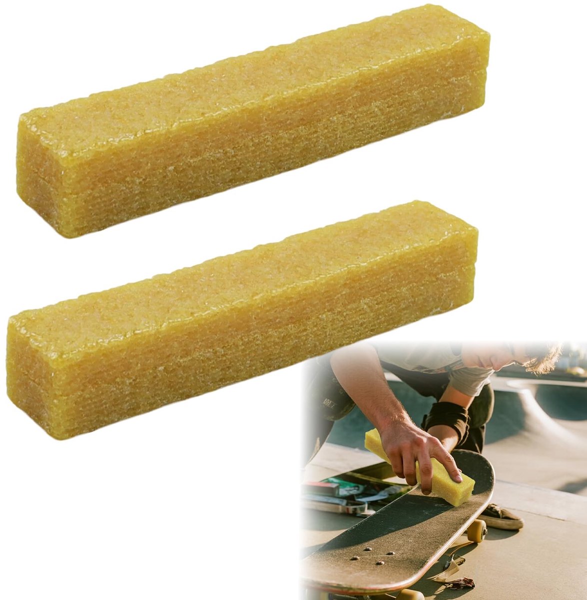 Elzusha - Set van 2 Schuurrubbers - Voor het Verwijderen van Lijmresten - Geel