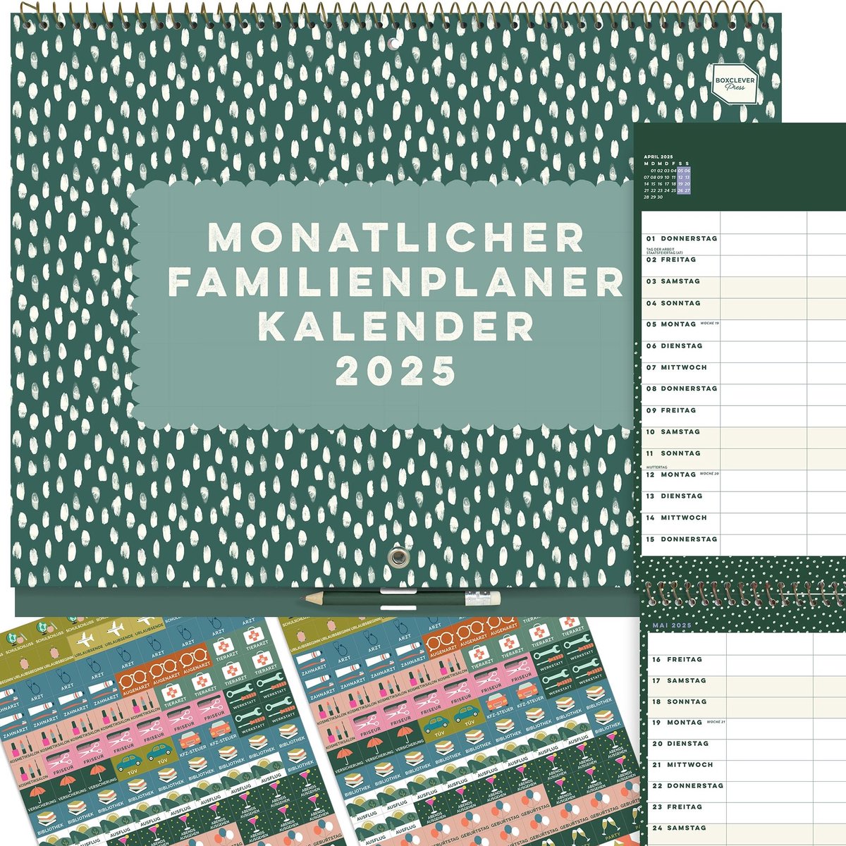 Elzusha - Maandelijkse Gezinsplanner 2024-2025 Wandkalender