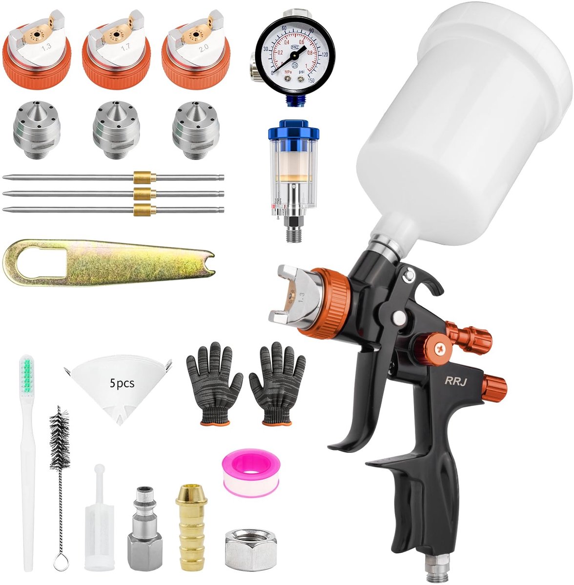 Elzusha - Spuitpistool Set - 3 Nozzles, 600 ml, Handheld
